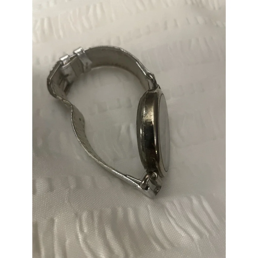 Vtg Ronica Watch Women Tone Floating Crystals Silver Bling *Don't Work*